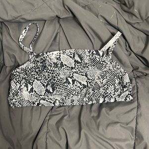 Snake skin pattern swim top